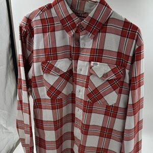 DIXXON Red and White Plaid Men's Shirt